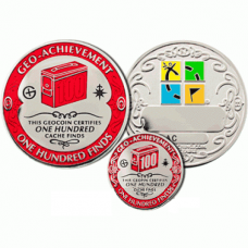 100 Finds Geo-Achievement set Geocoin
