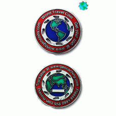 World Traveler Geocoin - Red World Traveler Geocoin - Red