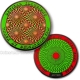 Optical Illusions Geocoin - psychedelic green