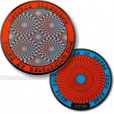 Optical Illusions Geocoin - burning red