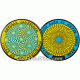 Optical Illusions Geocoin - yammering yellow